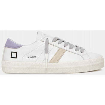 Date DATE SNEAKERS DONNA HILL LOW VINTAGE CALF WHITE-LILAC Bianco