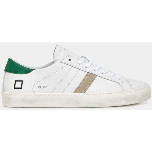 Scarpe Uomo Sneakers Date DATE SNEAKERS UOMO HILL LOW CALF WHITE-GREEN Bianco