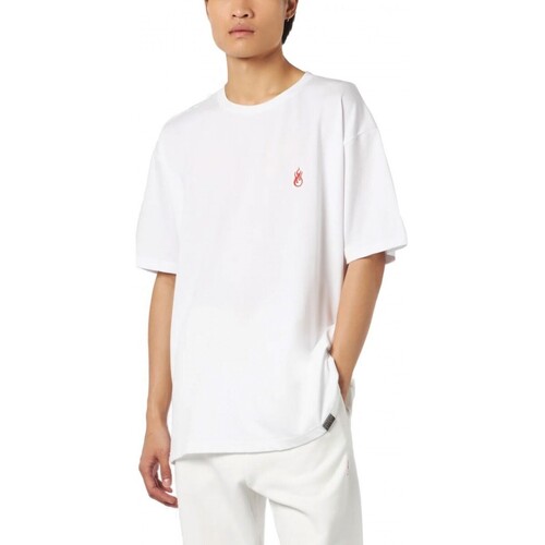 Abbigliamento Donna T-shirt & Polo Vision Of Super T-Shirt Bianco Con Logo Flames Bianco