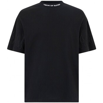 Abbigliamento Uomo T-shirt & Polo Vision Of Super T-Shirt Con Fiamme Nere Nero
