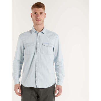 Abbigliamento Uomo Camicie maniche lunghe Dondup camicia denim chiaro Blu