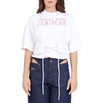 Abbigliamento Donna Polo maniche lunghe Versace Jeans Couture 76HAHG04-CJ00G Bianco