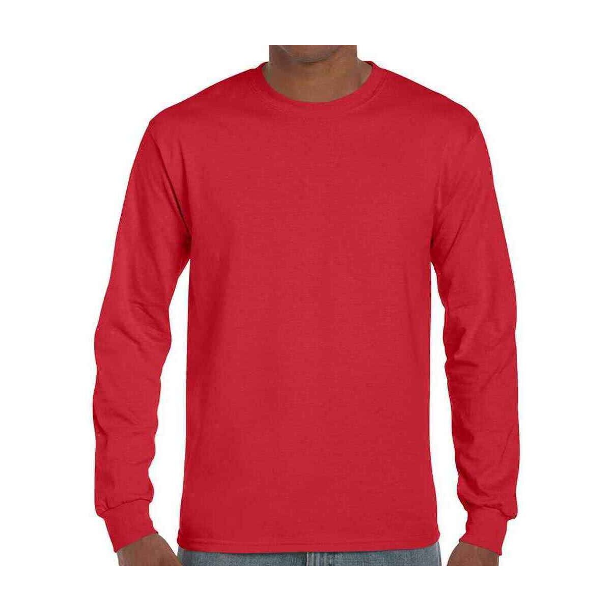 Abbigliamento T-shirts a maniche lunghe Gildan Ultra Rosso