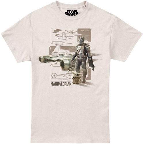 Abbigliamento Uomo T-shirts a maniche lunghe Star Wars Mandalorian TV2953 Beige