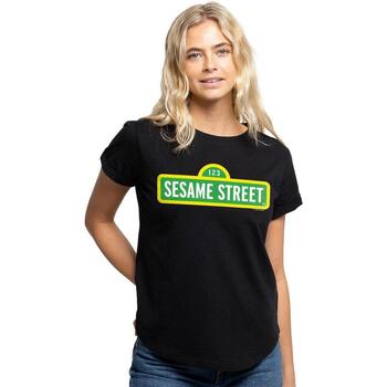 Abbigliamento Donna T-shirts a maniche lunghe Sesame Street TV2980 Nero