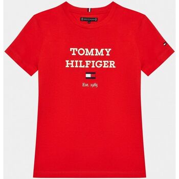 Abbigliamento Unisex bambino T-shirt & Polo Tommy Hilfiger KB0KB08671 - TH LOGO-XND FIERCE RED Rosso