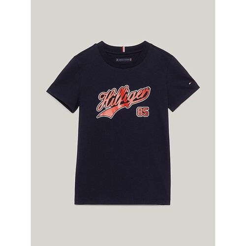 Abbigliamento Unisex bambino T-shirt & Polo Tommy Hilfiger KB0KB08679 - SCRIPT TEE-DW5 DESERT SKY Blu