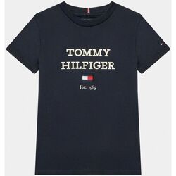 Abbigliamento Unisex bambino T-shirt & Polo Tommy Hilfiger KB0KB08671 - TH LOGO-DW5 DESERT SKY Blu