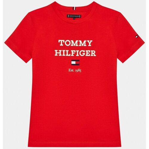 Abbigliamento Unisex bambino T-shirt & Polo Tommy Hilfiger KB0KB08671 - TH LOGO-XND FIERCE RED Rosso