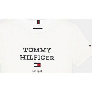 Abbigliamento Unisex bambino T-shirt & Polo Tommy Hilfiger KB0KB08671 - TH LOGO-YBR WHITE Bianco