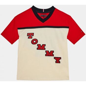 Abbigliamento Unisex bambino T-shirt & Polo Tommy Hilfiger KB0KB08676 VARSITY TEE-0KS RED/WHITE Rosso