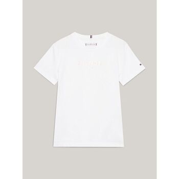 Abbigliamento Bambina T-shirt & Polo Tommy Hilfiger KG0KG07715 NONOTYPE FOIL-YBR Bianco