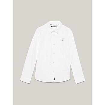 Abbigliamento Bambino Camicie maniche lunghe Tommy Hilfiger KB0KB08868 HEMP-YBR WHITE Bianco