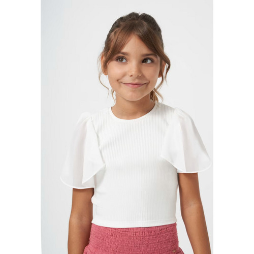Abbigliamento Bambina T-shirt maniche corte Mayoral ATRMPN-44288 Bianco