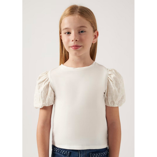 Abbigliamento Bambina T-shirt maniche corte Mayoral ATRMPN-44294 Bianco