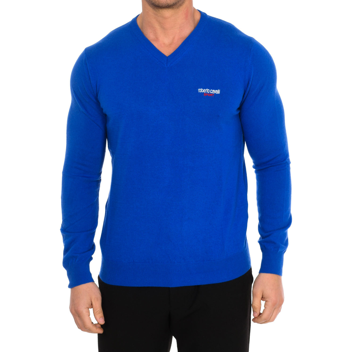 Abbigliamento Uomo Maglioni Roberto Cavalli FSX601-DENIM Blu