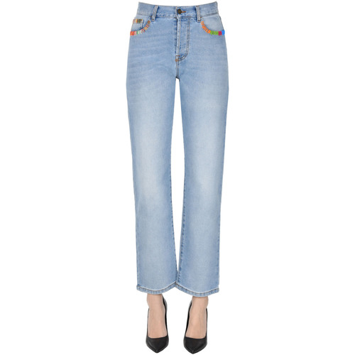 Abbigliamento Donna Jeans Par.co Jeans con impunture a contrasto DNM00003059AE Blu