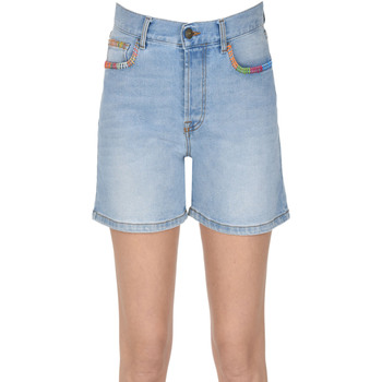 Abbigliamento Donna Shorts / Bermuda Par.co Shorts in denim con impunture a contrasto PNH00003015AE Blu