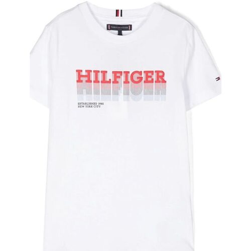 Abbigliamento Unisex bambino T-shirt & Polo Tommy Hilfiger KB0KB08812 - FADE TEE-YBR WHITE Bianco