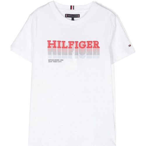 Abbigliamento Unisex bambino T-shirt & Polo Tommy Hilfiger KB0KB08812 - FADE TEE-YBR WHITE Bianco
