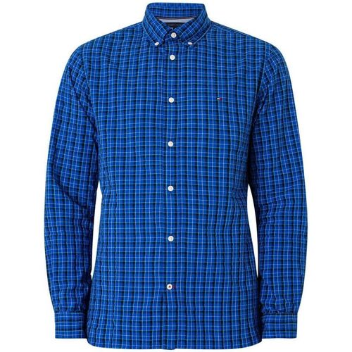 Abbigliamento Uomo Camicie maniche lunghe Tommy Hilfiger MW0MW33771 FLEX SMALL CHECK-OMS DESERT SKY/ULTRA BLUE Blu