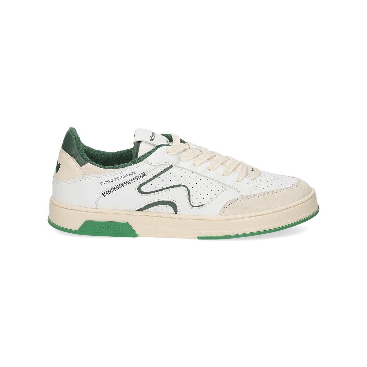 Scarpe Uomo Sneakers Womsh Kato KA002 white green Bianco