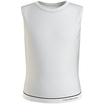 Abbigliamento Bambina Top / T-shirt senza maniche Calvin Klein Jeans IG0IG02437 LOGO TAPE TOP-YAH BRIGHT WJITE Bianco