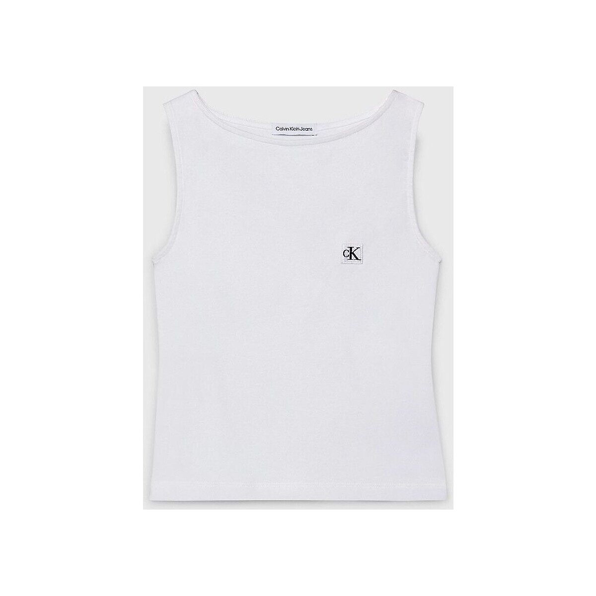 Abbigliamento Bambina Top / T-shirt senza maniche Calvin Klein Jeans IG0IG02488 TANK TOP-YAF BRIGHT WHITE Bianco