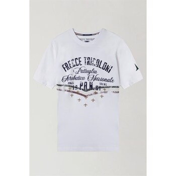 Abbigliamento Uomo T-shirt maniche corte Aeronautica Militare 241TS2216J641 T-Shirt Uomo Bianco Bianco