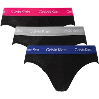 Biancheria Intima Uomo Slip Calvin Klein Jeans Slip all'anca da 3 pezzi Nero