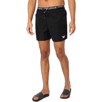 Abbigliamento Uomo Costume / Bermuda da spiaggia Emporio Armani Pantaloncini da bagno a doppia cintura Nero