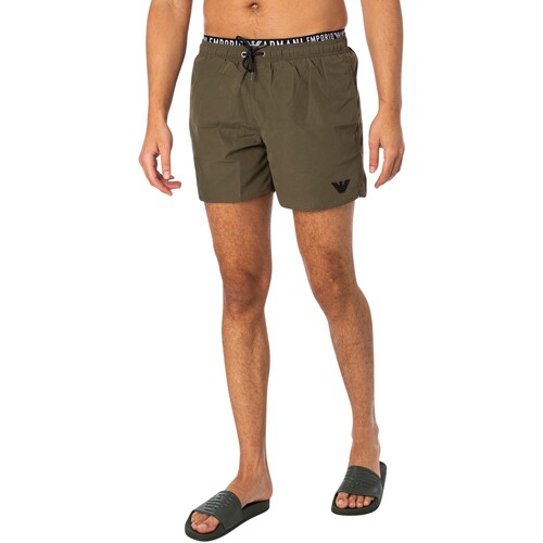 Abbigliamento Uomo Costume / Bermuda da spiaggia Emporio Armani Pantaloncini da bagno a doppia cintura Verde