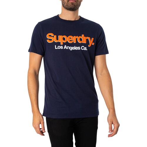 Abbigliamento Uomo T-shirt maniche corte Superdry T-shirt classica lavata con logo Core Blu