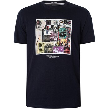 Weekend Offender T-shirt grafica con poster Blu
