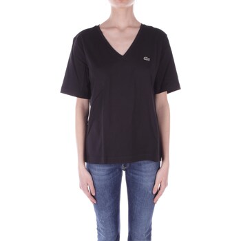 Abbigliamento Donna T-shirt maniche corte Lacoste TF7300 Nero