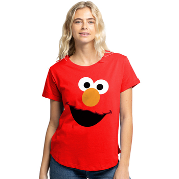 Abbigliamento Donna T-shirts a maniche lunghe Sesame Street TV2886 Rosso