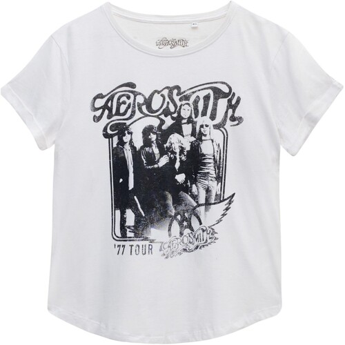 Abbigliamento Donna T-shirts a maniche lunghe Aerosmith 77 Tour Bianco