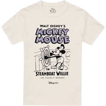 Abbigliamento Uomo T-shirts a maniche lunghe Disney Steamboat Willie Beige
