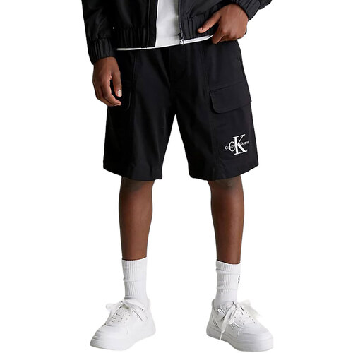 Abbigliamento Bambino Shorts / Bermuda Calvin Klein Jeans SATEEN CARGO SHORTS Nero
