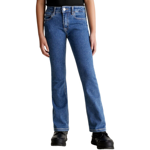 Abbigliamento Bambina Jeans Calvin Klein Jeans FLARE ESS BLUE STRETCH Blu