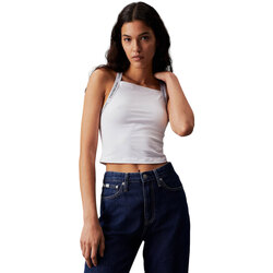 Abbigliamento Donna Top / T-shirt senza maniche Calvin Klein Jeans LOGO ELASTIC STRAPPY TOP Bianco