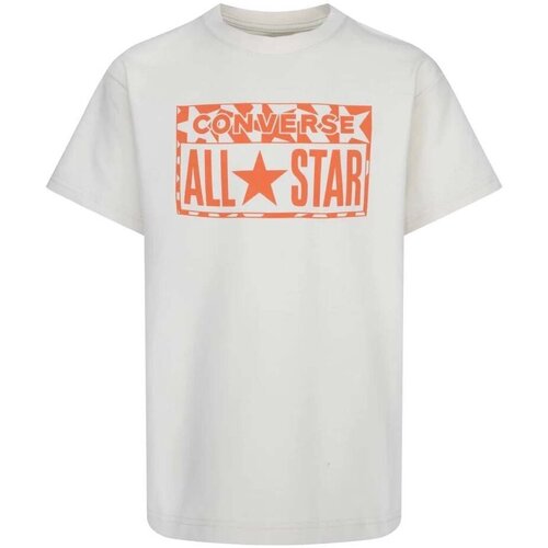 Abbigliamento Unisex bambino T-shirt maniche corte Converse T-Shirt Junior Lifestyle Loose Fit Bianco