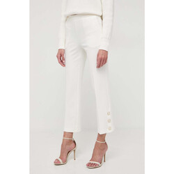 Abbigliamento Donna Jeans 3/4 & 7/8 Twin Set PANTALONI CROPPED CON BOTTONI OVAL T Neve