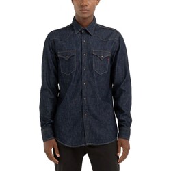 Abbigliamento Uomo T-shirt & Polo Replay Camicia Western In Denim Blu