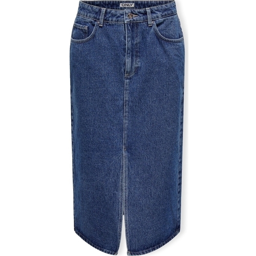 Abbigliamento Donna Gonne Only Noos Bianca Midi Skirt - Medium Blue Denim Blu