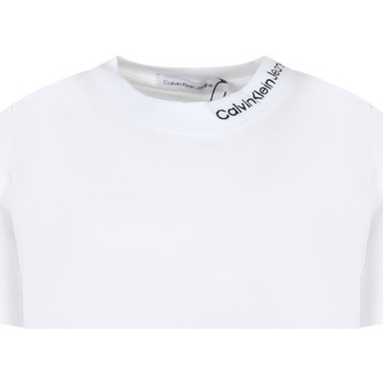 Abbigliamento Bambino T-shirt maniche corte Calvin Klein Jeans 24SMCKIB0IB02032 YAF Bianco