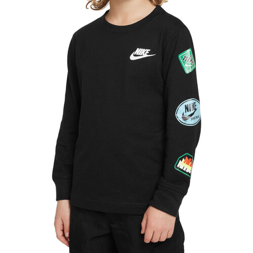 Abbigliamento Bambino T-shirts a maniche lunghe Nike 86L833 Nero