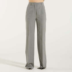 Abbigliamento Donna Pantaloni Max Mara pantalone a palazzo gessato grigio melange Grigio