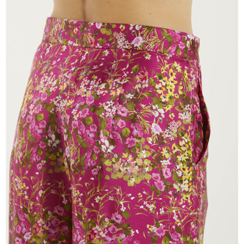 Max Mara pantalone in seta stampa floreale fluxia Rosa