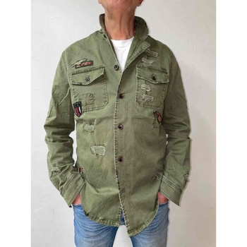 Abbigliamento Uomo Giacche Gianni Lupo Field jacket con  patch militari GL289R Verde
